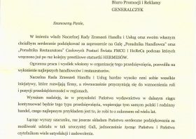 NRZHIU DZIĘKUJE WYDAWCY „PORADNIKA HANDLOWCA”