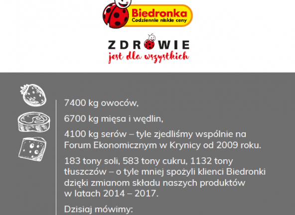 Biedronka na Forum Ekonomicznym w Krynicy