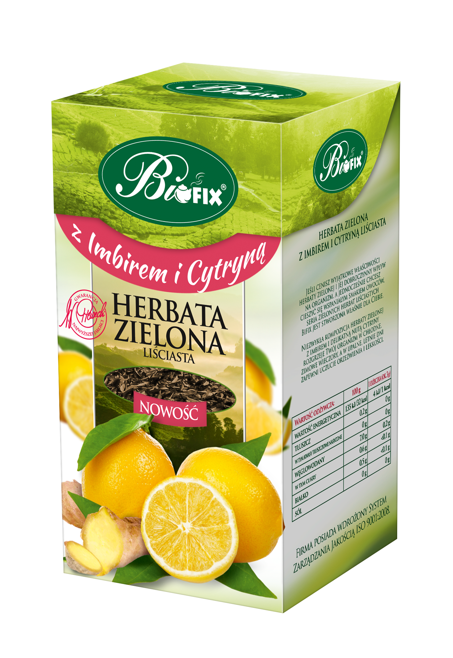 BiFIX herbata zielona z imbirem i cytryną