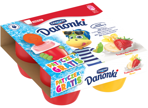 Promocyjne opakowania Danonków z letnimi gadżetami