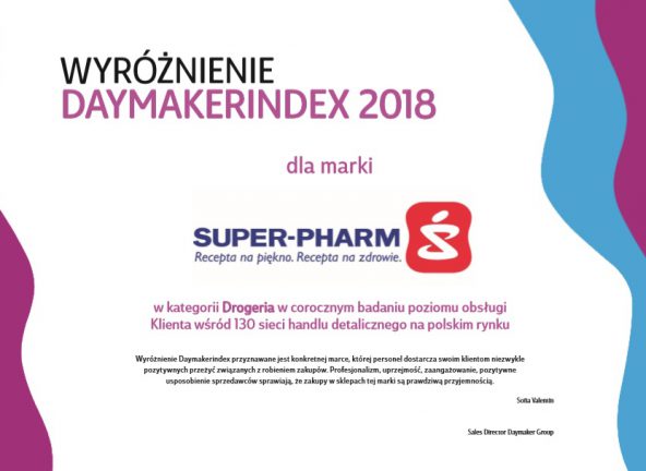Daymakerindex 2018: Super-Pharm pierwszy w kategorii „Drogeria”