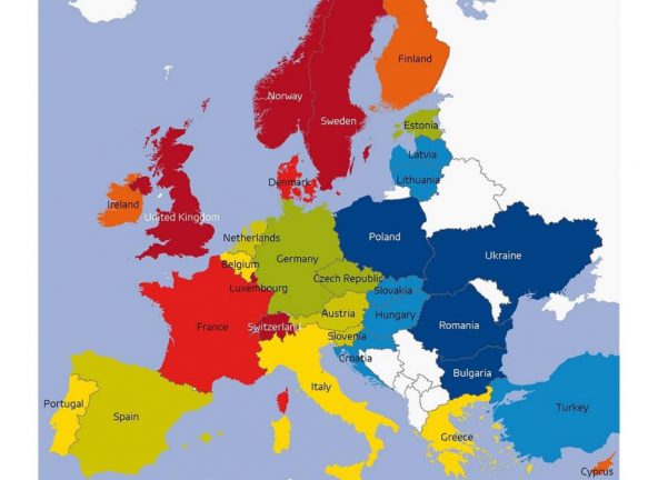 Wielkość obrotów w przeliczeniu na metr kwadratowy powierzchni w Europie