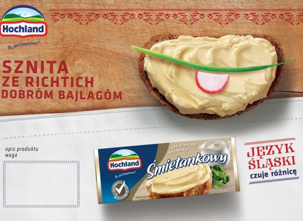 Śląskojęzyczna kampania reklamowa firmy Hochland