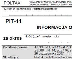 PIT-11: Papierowy formularz składamy do końca stycznia