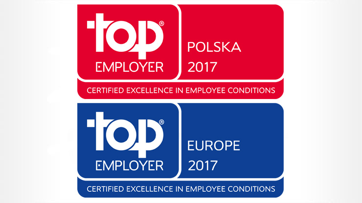 Lidl z tytułem „TOP EMPLOYER POLAND 2017” i „TOP EMPLOYER EUROPE 2017”