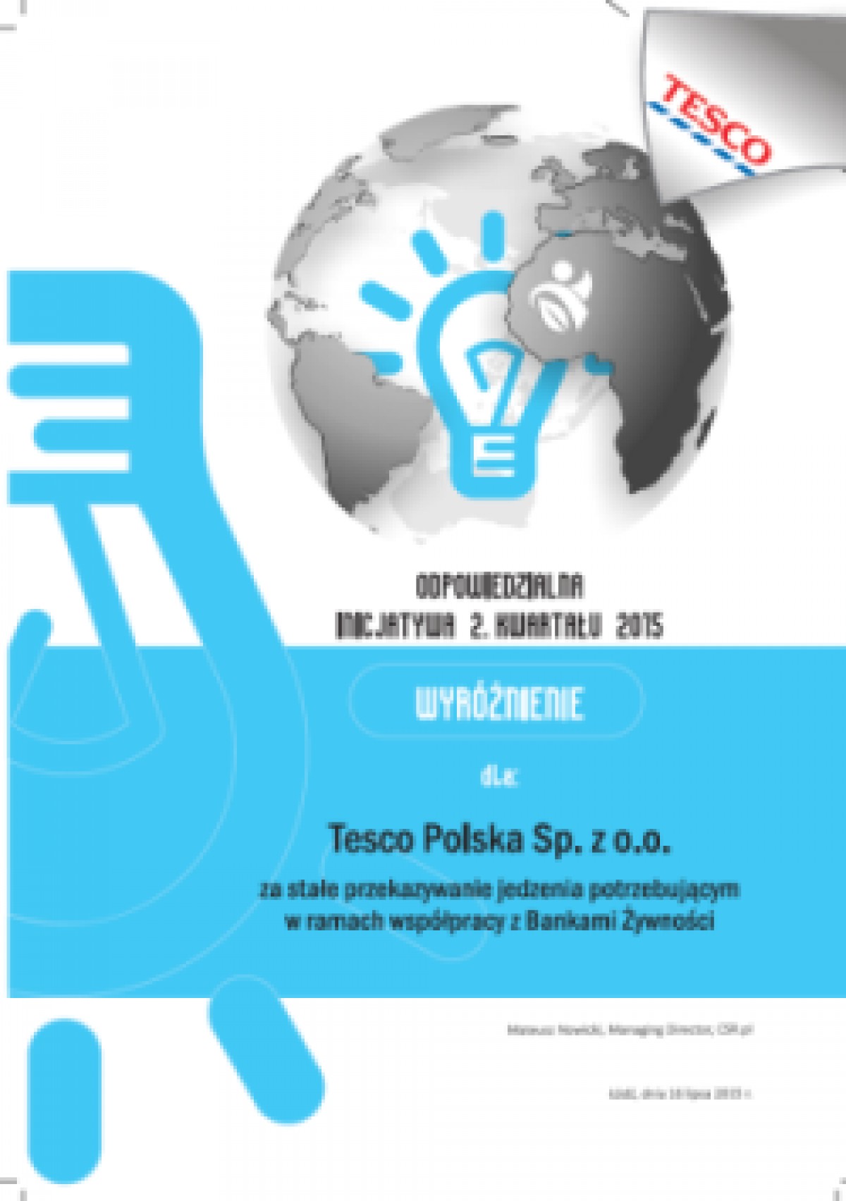 Tytuł „Odpowiedzialnej Inicjatywy” dla Tesco