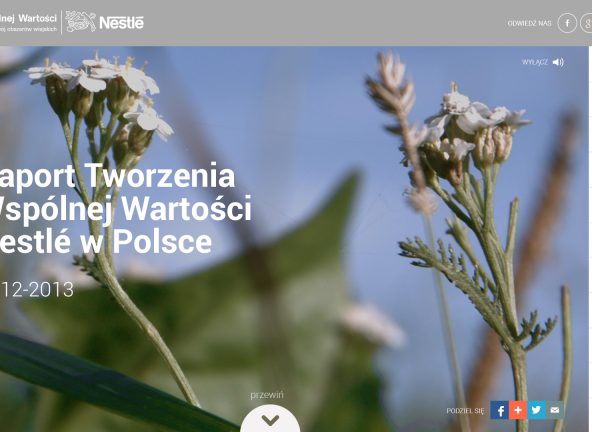 Nowy Raport Nestlé w Polsce w zakresie Tworzenia Wspólnej Wartości