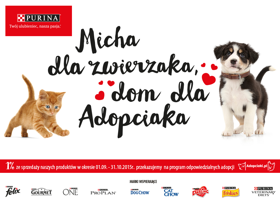Nestlé Purina partnerem strategicznym projektu Adopciaki.pl