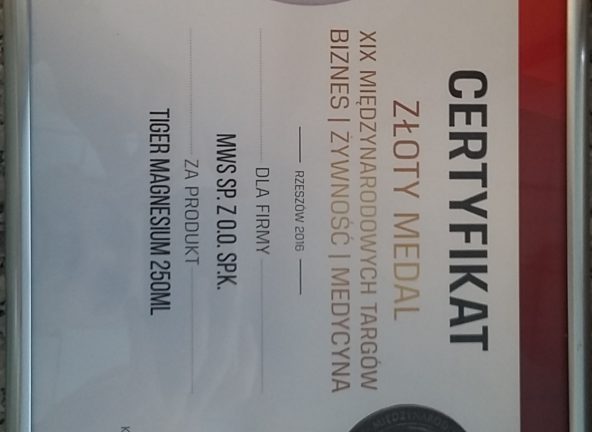 Medal dla nowości Tigera