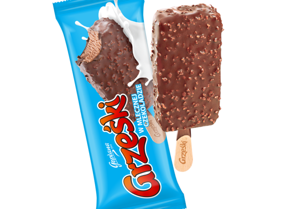 Lody Grześki w czekoladzie mlecznej na patyku