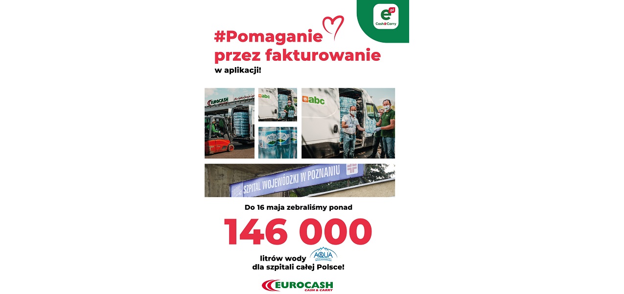 Eurocash Cash & Carry zebrało ponad 146 tys. litrów wody dla szpitali