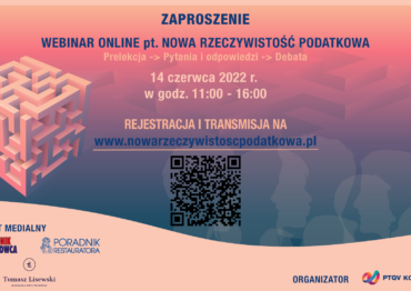 WEBINAR ONLINE pt. Nowa rzeczywistość podatkowa