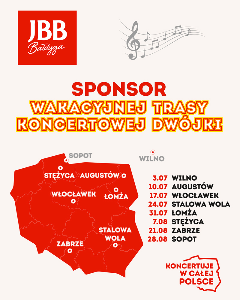 JBB Bałdyga sponsorem Wakacyjnej Trasy Dwójki 2022