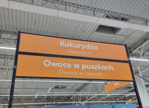 Dwujęzyczne nazwy produktów w sklepach Kaufland na Śląsku