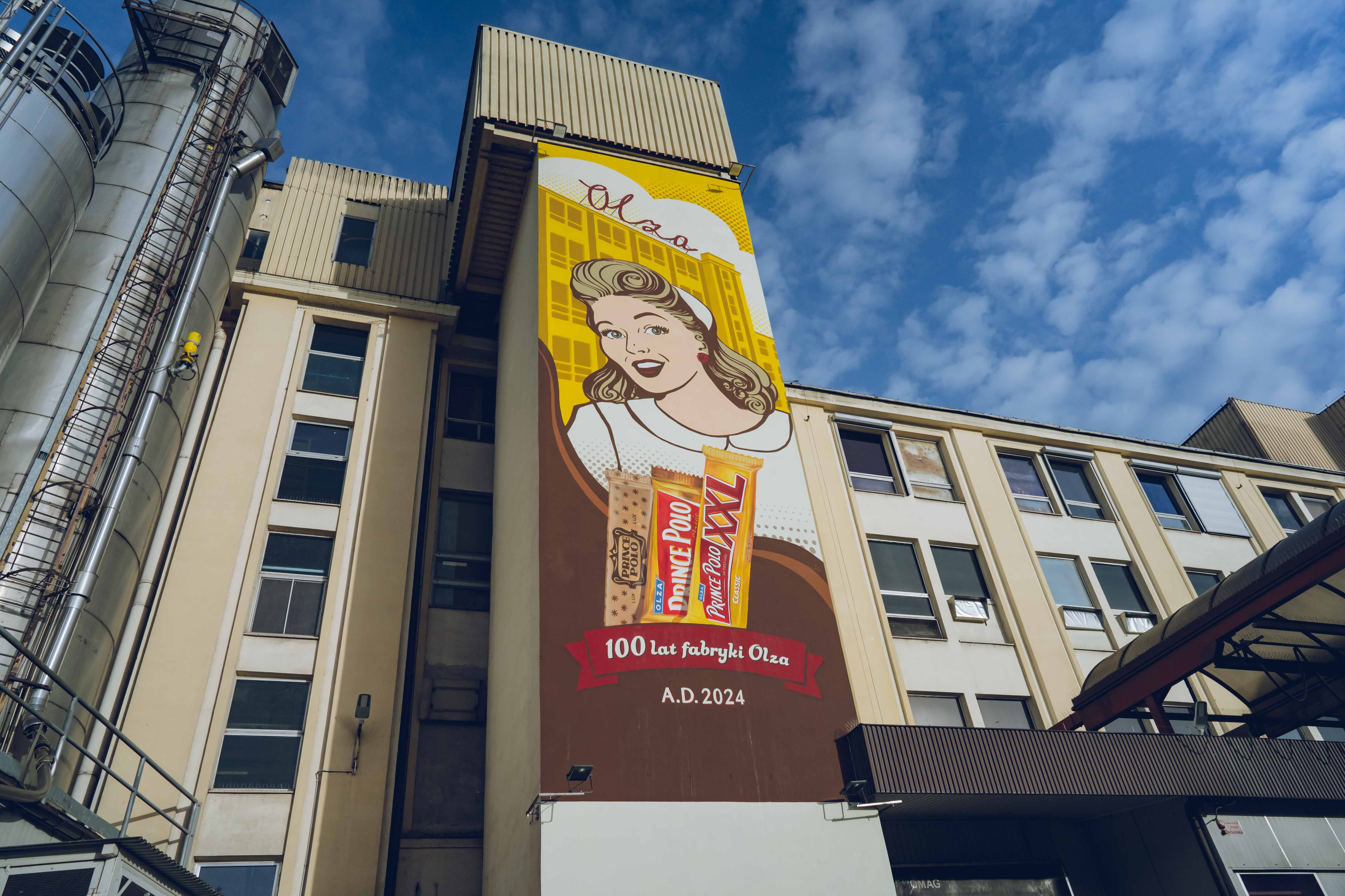Mural Prince Polo na 100-lecie fabryki Mondelez