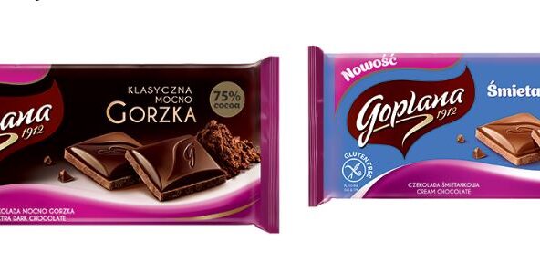 Klasyczna Mocno Gorzka 75% i Śmietankowa dołączają do rodziny czekolad Goplana