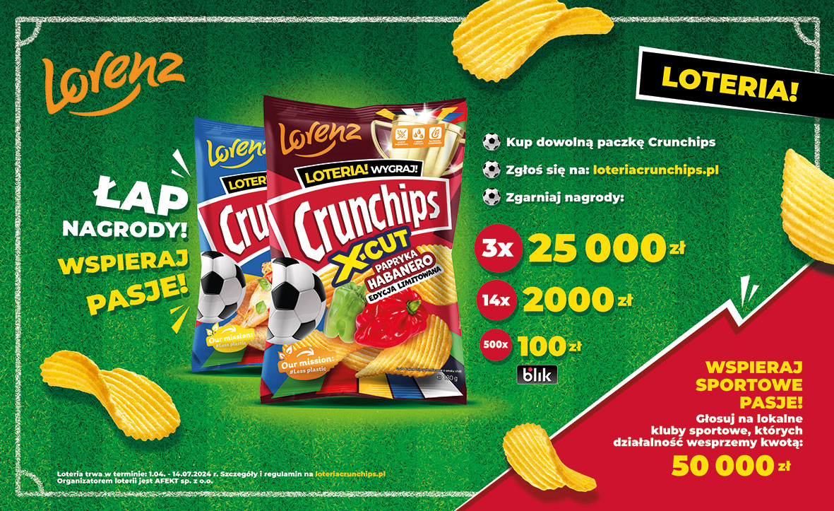 „Łap nagrody i wspieraj pasje!” – Crunchips wprowadza Edycję Limitowaną chipsów i startuje z wyjątkową loterią