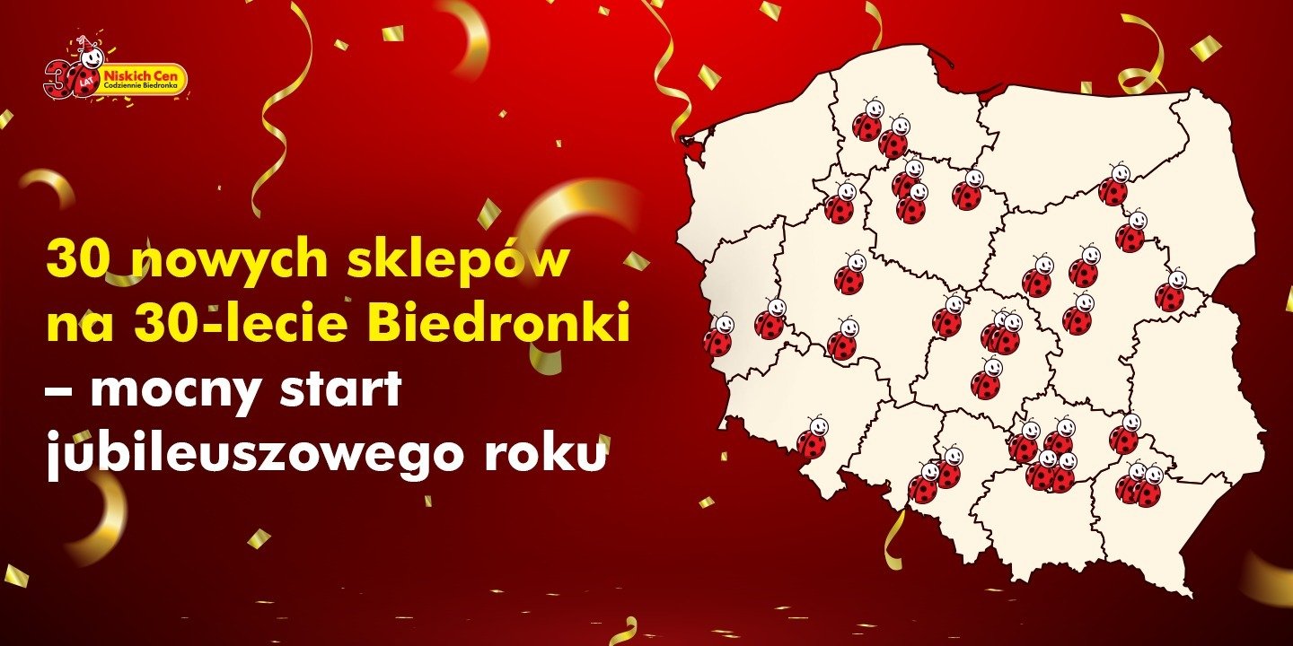 30 nowych sklepów na 30-lecie Biedronki