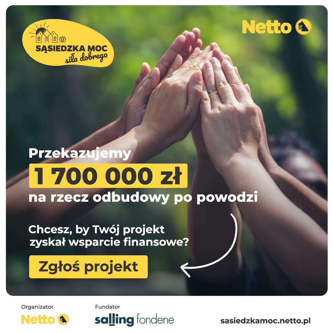 Netto i Fundacja Salling wspierają lokalne społeczności po powodzi. Rusza program grantowy o wartości 1,7 mln zł