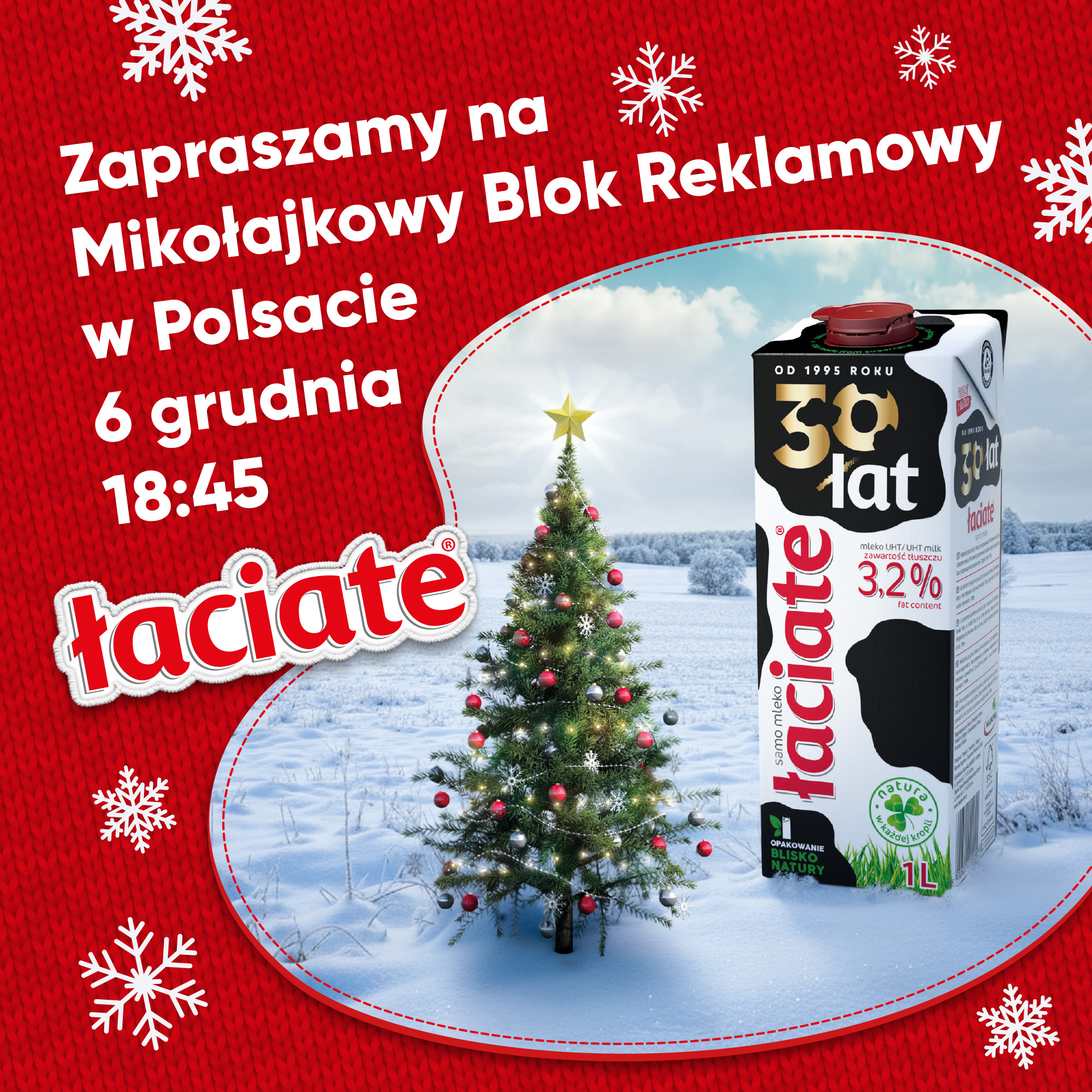 Łaciate w Mikołajkowym Bloku Reklamowym. Mlekpol kolejny raz wspiera Fundację Polsat